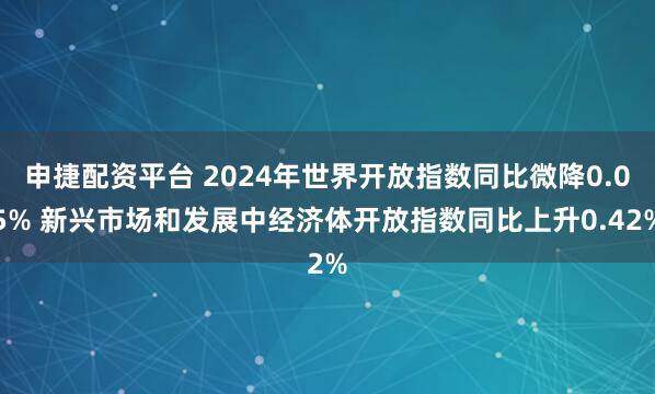 申捷配资平台 2024年世界开放指数同比微降0.05% 新兴市场和发展中经济体开放指数同比上升0.42%